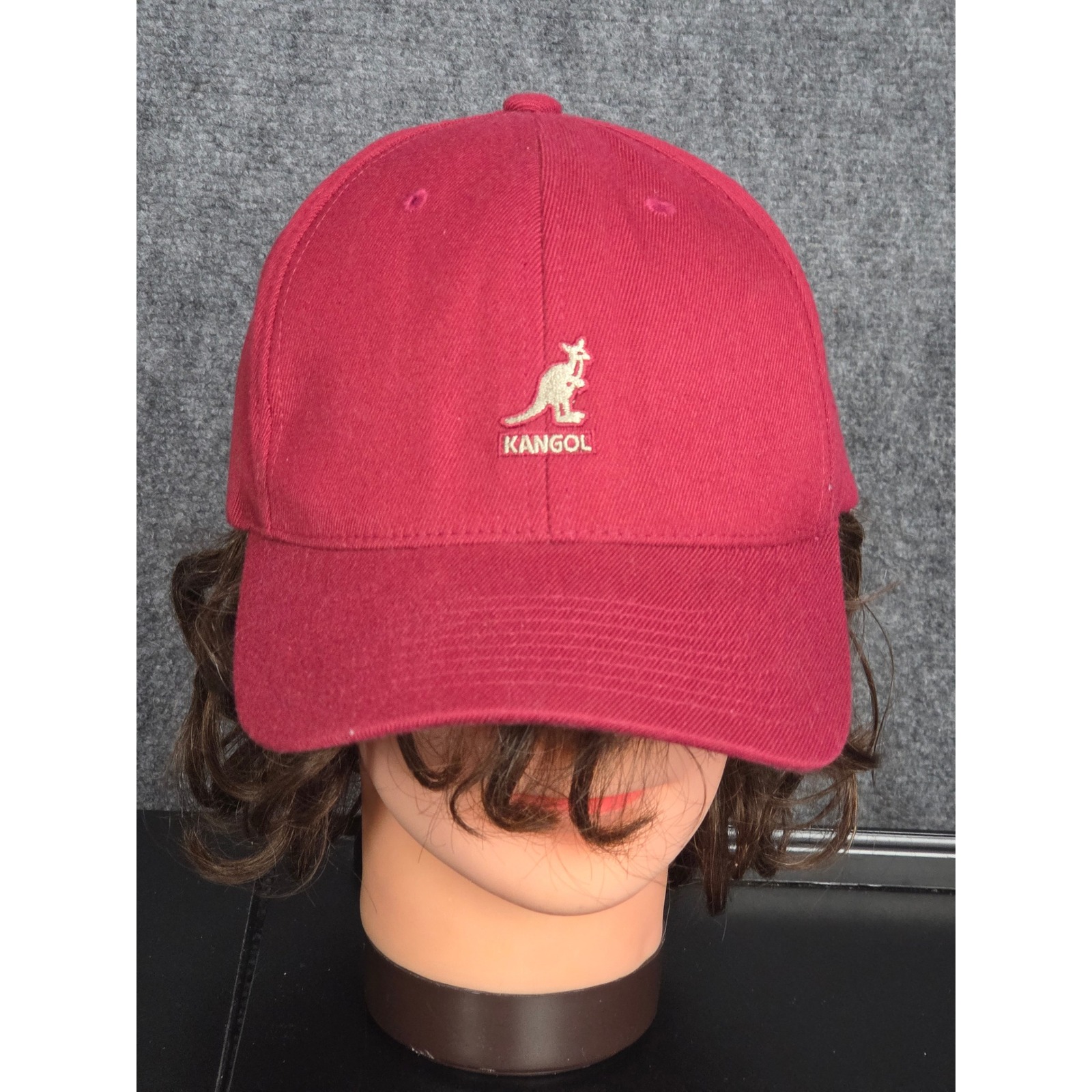 Vtg Kangol Flexfit Fitted Hat S/M Maroon Red Baseball Cap Streetwear Logo Mens